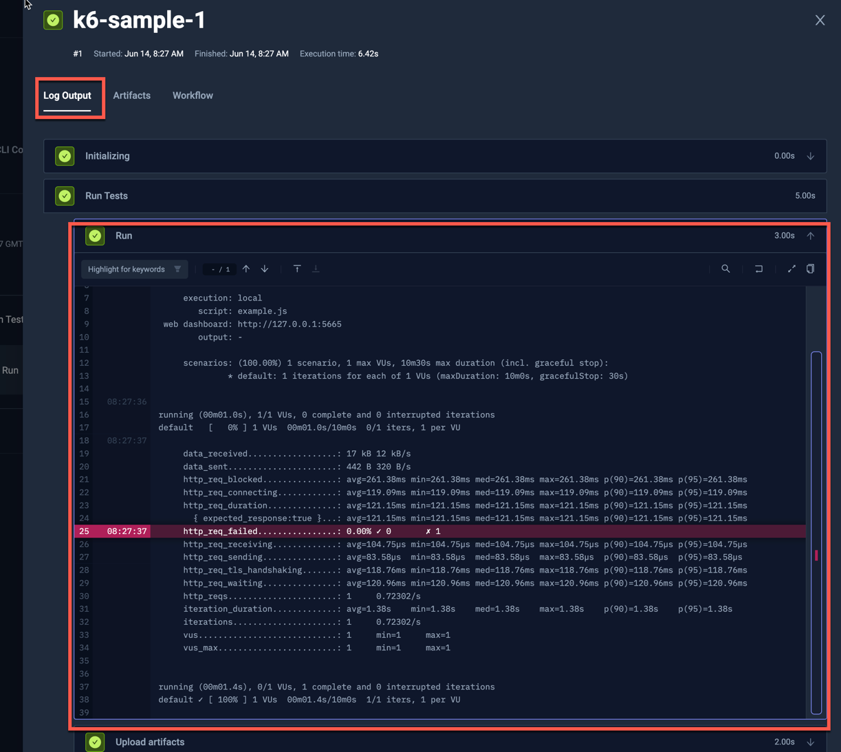 Log Output